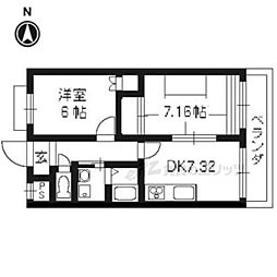 GrecefulK 2DKの間取図画像