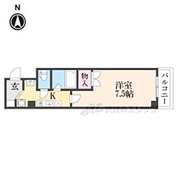 ル・クレヨン・ルージュ 1Kの間取図画像