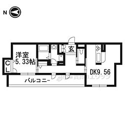 ラフォーレ壬生 1LDKの間取図画像
