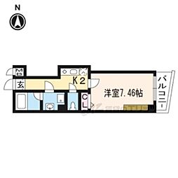 エリッツ四条河原町ビル 1Kの間取図画像