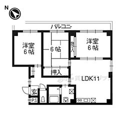 ヴェルデ洛西 3LDKの間取図画像