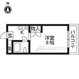 トゥビーリビングサワダ 1Kの間取図画像