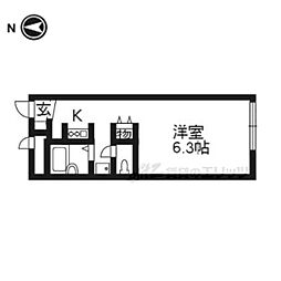 レオパレスカーサ石田大受 1Kの間取図画像
