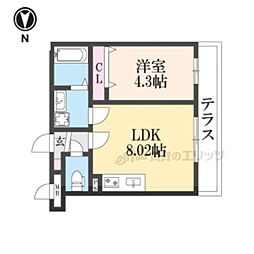 KTIレジデンス上桂 1LDKの間取図画像