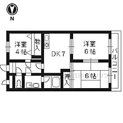 リベレ小西 3DKの間取図画像