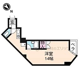 ウエストプラザ三越 1Kの間取図画像