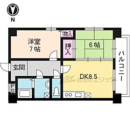 フォルム中山 2DKの間取図画像