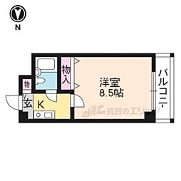 四ノ宮コート 1Kの間取図画像
