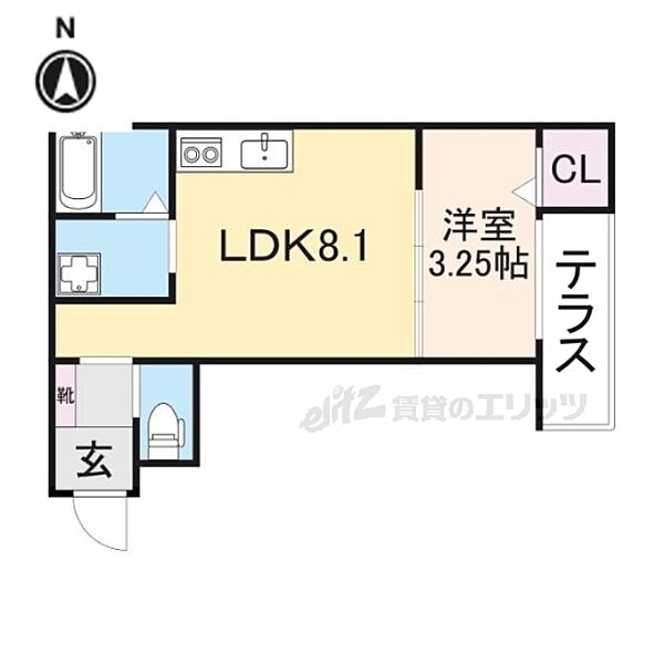 ST.RESIDENCE深草 103｜京都府京都市伏見区深草上横縄町(賃貸アパート1LDK・1階・27.01㎡)の写真 その2