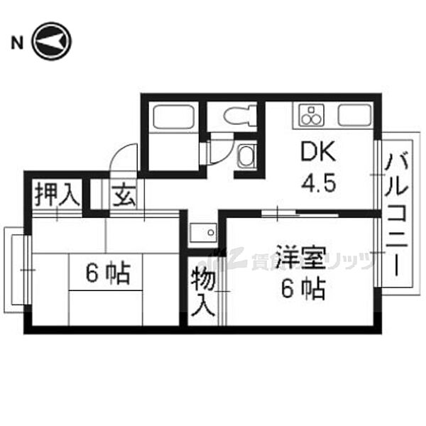 京都府京都市伏見区向島立河原町(賃貸アパート2DK・2階・40.15㎡)の写真 その2