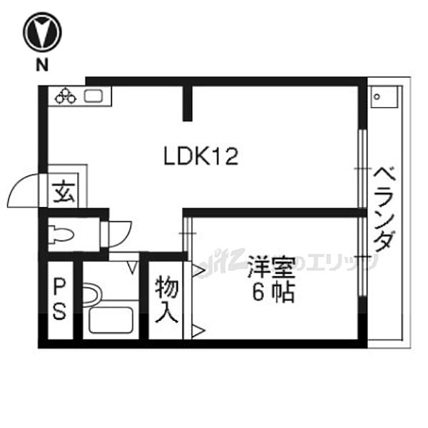 パレス稲荷 202｜京都府京都市伏見区深草祓川町(賃貸マンション1LDK・2階・38.00㎡)の写真 その2