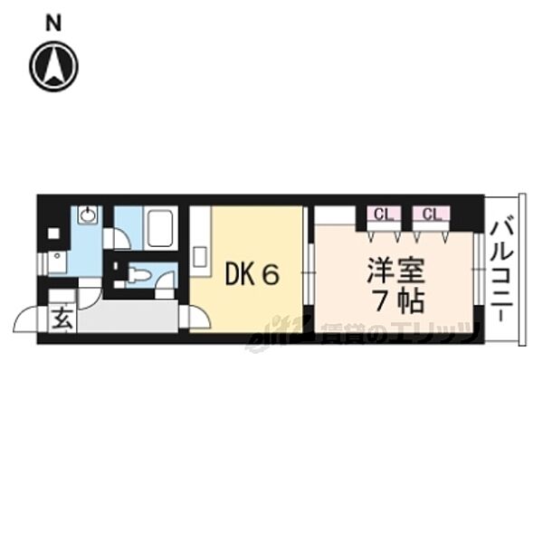 京都府長岡京市天神4丁目(賃貸マンション1DK・4階・34.77㎡)の写真 その2