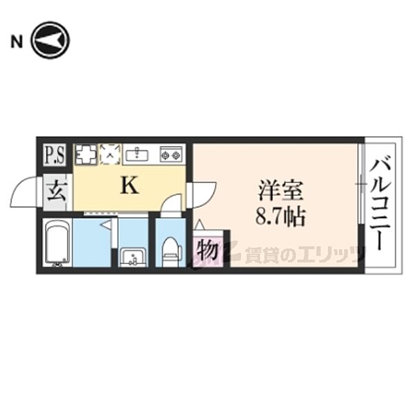 京都府京都市伏見区淀下津町(賃貸マンション1K・3階・23.60㎡)の写真 その2