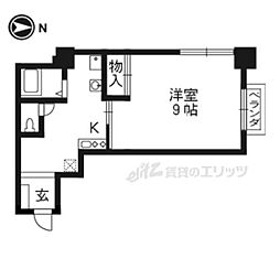 サンパレス山崎 1Kの間取図画像
