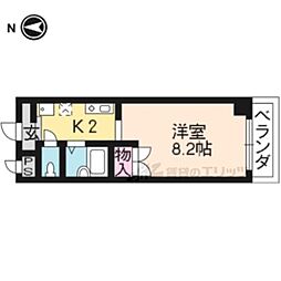 レジデンス倭 1階1Kの間取り