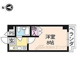 メゾン・ド・日光深草 1階1Kの間取り