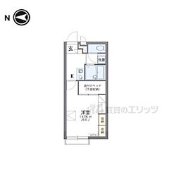 レオパレス蘭 1Kの間取図画像
