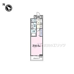 ヒカルサ京田辺大住 1Kの間取図画像