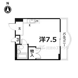 ジュネス大江 1Kの間取図画像