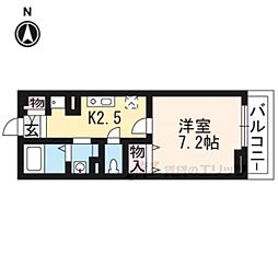 メープルコート 1Kの間取図画像