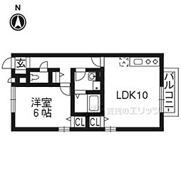 グランパルク 1LDKの間取図画像