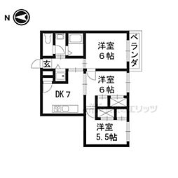 セントアミュー 3DKの間取図画像