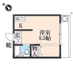 ラペ ワンルームの間取図画像