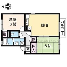 セジュール伊東 2LDKの間取図画像