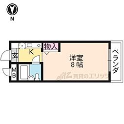 宮崎マンション2 1Kの間取図画像