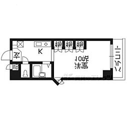 パルスピリア91 1Kの間取図画像