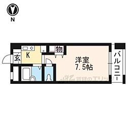 シェルマンション 1Kの間取図画像