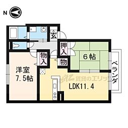 セジュールRS 2LDKの間取図画像