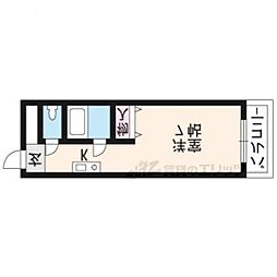 ノアーズアーク観月橋 1Kの間取図画像
