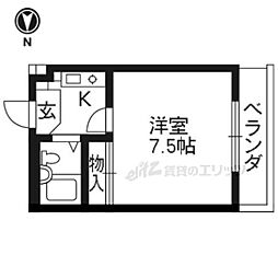 サングリーンハイツ 1Kの間取図画像