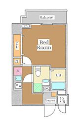 Dolce Vita 浅草橋 12階1Kの間取り