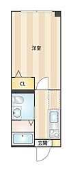 コルサ池袋 1Kの間取図画像