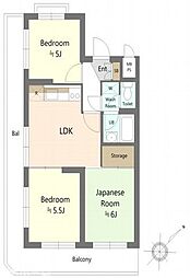セザール立石 3LDKの間取図画像