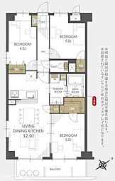 アーバネスト船橋三咲 3LDKの間取図画像