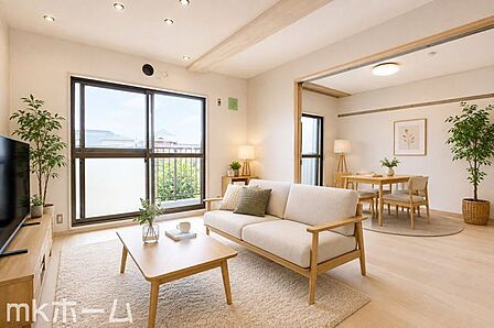 ※家具はCGイメージ画像です。光あふれる開放的なリビングは自然と家族が集まる空間!