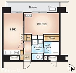 西船橋ファミリーマンション 1LDKの間取図画像