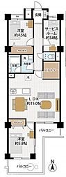 グリーンパーク第2八潮 2SLDKの間取図画像