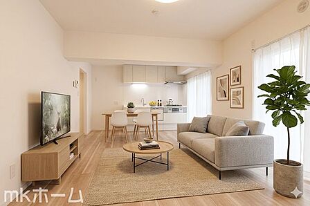 ※家具はCGイメージ画像です。光あふれる開放的なリビングは自然と家族が集まる空間！