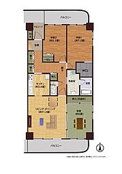 コスモ三郷ウェルステージ 3LDKの間取図画像