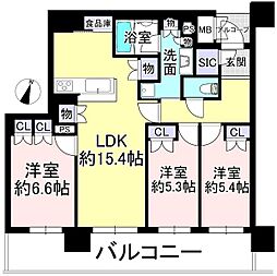 ザ・ファインタワー梅田豊崎 3LDKの間取図画像
