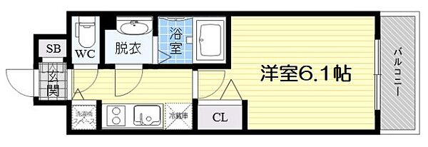 スワンズシティ大阪城ノース ｜大阪府大阪市城東区新喜多1丁目(賃貸マンション1K・6階・22.23㎡)の写真 その2