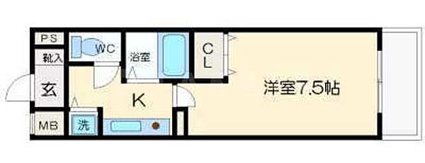 プレサンス中之島公園南 ｜大阪府大阪市中央区東高麗橋(賃貸マンション1K・11階・22.95㎡)の写真 その3