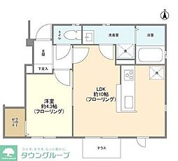 Ｒｉｚｅｒａ　ｄｏｒ 1階1LDKの間取り