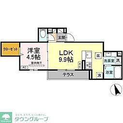 Asset-Court調布ヶ丘 2階1LDKの間取り