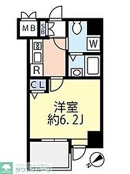 グランヴァンメトロI 2階1Kの間取り