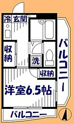パルクルーエ 1Kの間取図画像
